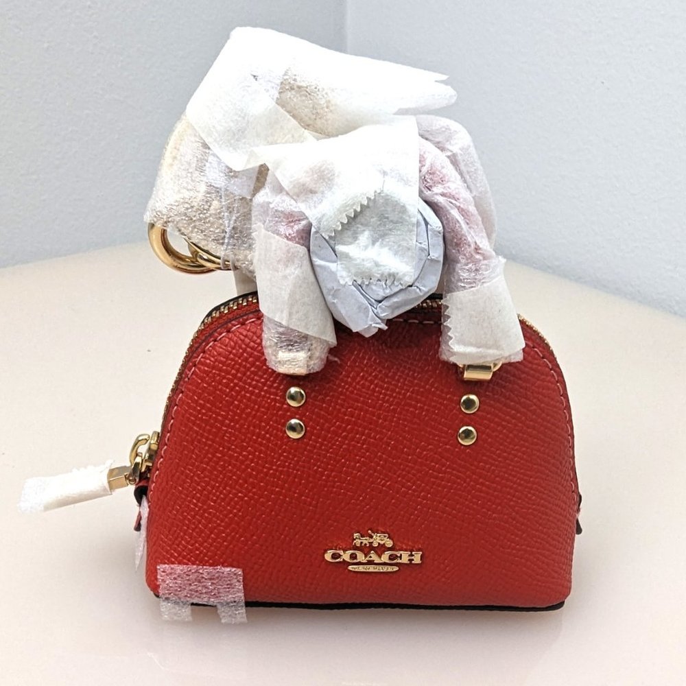Coach * LAST ONE! * Mini Katy Satchel Bag Charm Miami Red Key Fob CA040 - Picture 4 of 6